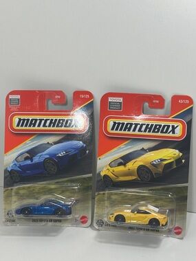 Matchbox Toyota GR Supra Blue & Yellow 2023 Bundle 1:64 15/125 43/125
